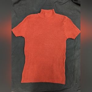 Short-sleeve mock turtleneck sweater, size S, Hillard Hanson
